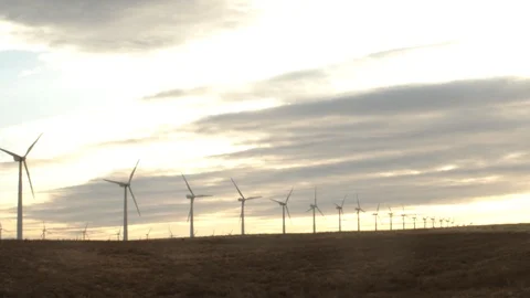 Windmills in a field of Spain. Stock Footage 125359881