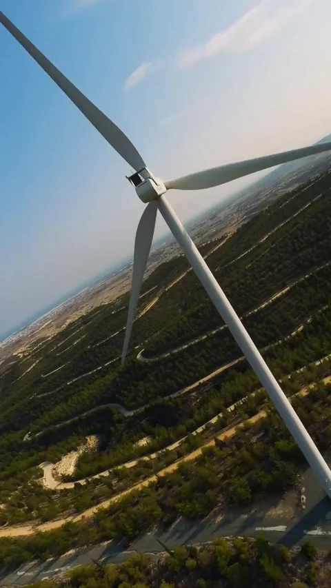 Windmills Generating Renewable Energy in Scenic Fields, Stock Footage 296553992