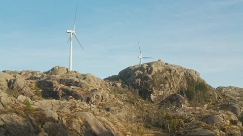Windmills on the hill Stock Footage 127930837