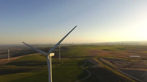 Windmills on a Hillside Stock Footage 63750231
