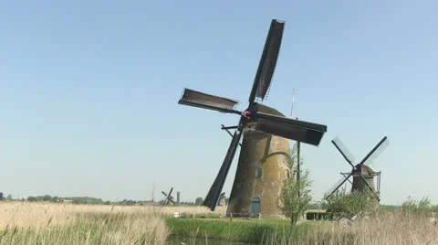 Windmills of Holland Stock Footage 24691829