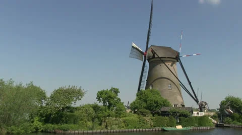 Windmills of Holland Stock Footage 24691985