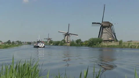 Windmills of Holland Stock Footage 24692190
