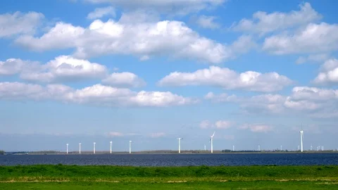 Windmills on the horizon Stock Footage 108661789
