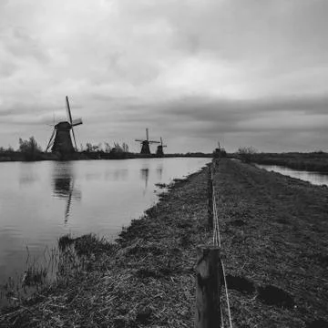Windmills Kinderdijk Netherlands Stock Photos
