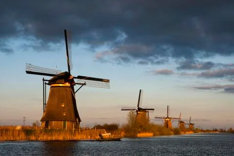 The windmills from Kinderdijk Stock Photos