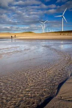 Windmills on the Maasvlakte Stock Photos