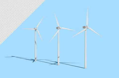 Windmills mockup, wind power Stock Illustration