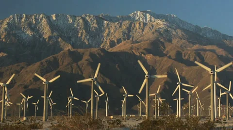 Windmills in mountains Video stock 35576016