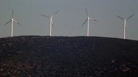 Windmills on the Mountains Vídeos de archivo 55838400