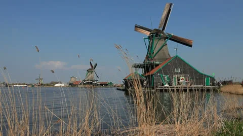 Windmills, Netherlands Vídeo Stock 23988578