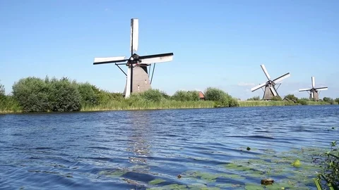 Windmills in Netherlands Stock Footage 71116226