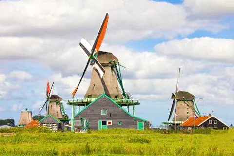 Windmills in the Netherlands Stock Photos