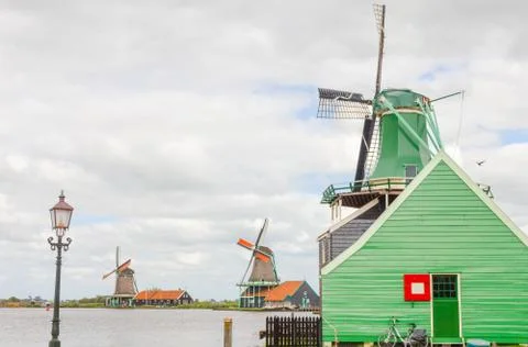 Windmills in the netherlands Stock Photos