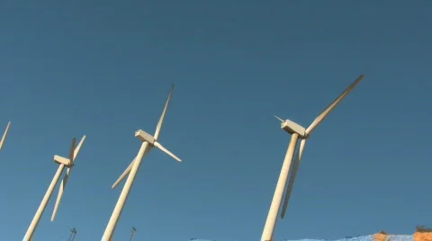 Windmills no wind Stock Footage 695199