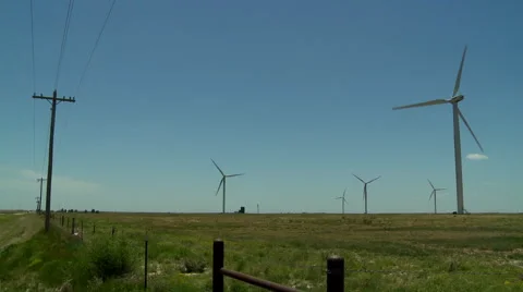Windmills in Oklahoma 8 Stock Footage 40449348