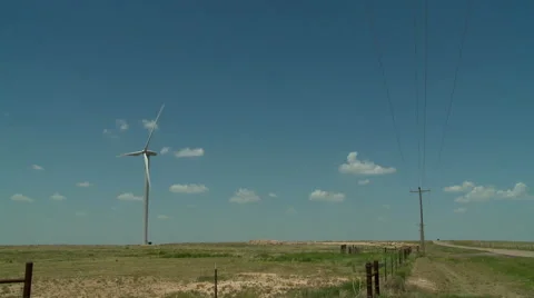 Windmills in the Oklahoma plains 19 Stock Footage 40450313