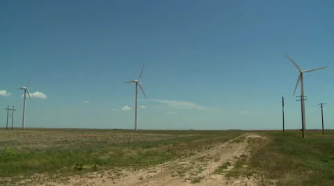 Windmills in the panhandle 3 Stock Footage 40449340
