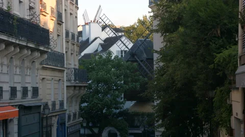 The windmills of paris Stock Footage 40051968