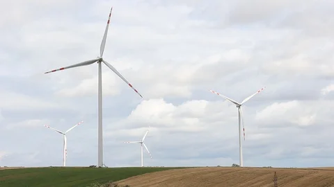 Windmills in Poland. Stock Footage 124670396