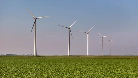 Windmills with potato Video stock 286130272