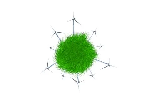 Windmills Producing Electric Power by Saving Nature Stock Photos