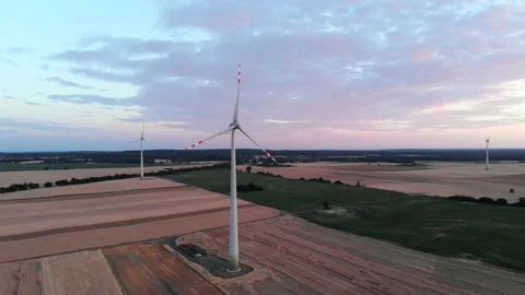 Windmills producing electricity Stock Footage 92655052
