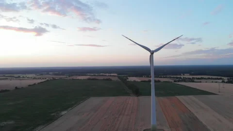 Windmills producing electricity Stock Footage 92656737