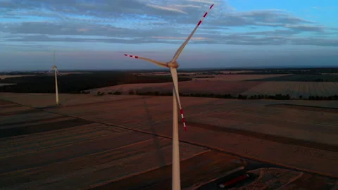 Windmills producing electricity Stock Footage 92670864