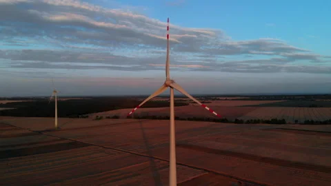 Windmills producing electricity Stock Footage 92672491