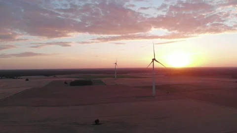 Windmills producing electricity Stock Footage 92678888