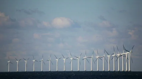 Windmills at sea Stockbeeldmateriaal 841060