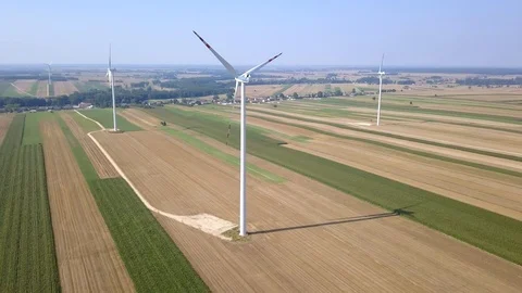 Windmills seen from above. Video stock 94159170