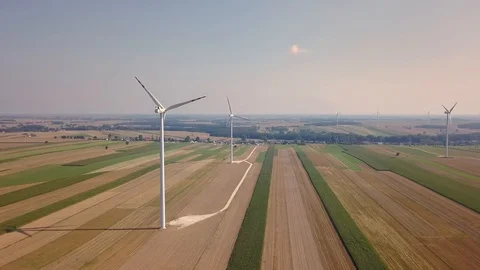 Windmills seen from above. Video stock 94159343