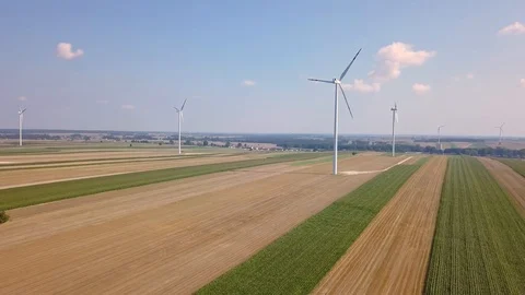 Windmills seen from above. Video stock 94159766