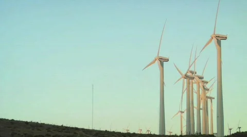 Windmills Side Angle Video stock 792359