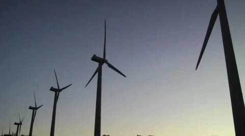 Windmills Silhouette  Video stock 792351