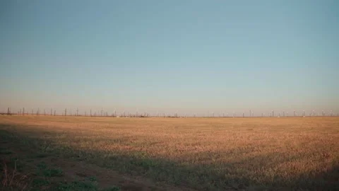 Windmills in the steppes of Crimea Stock Footage 153757580