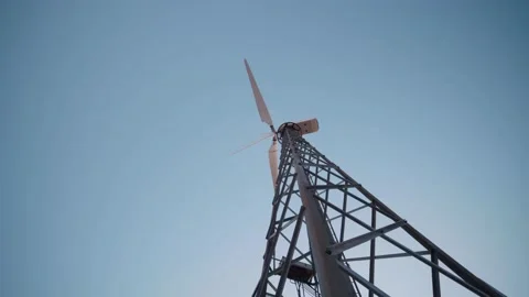 Windmills in the steppes of Crimea Stock Footage 153758643