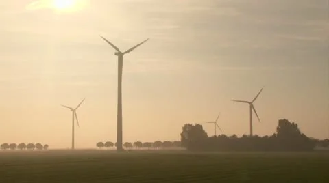 Windmills at sunrise 库存影片 10865771