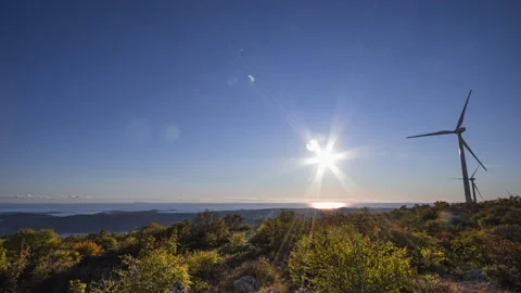  windmills on  sunset 库存影片 141583938