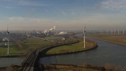 Windmills travel Stock Footage 124861607