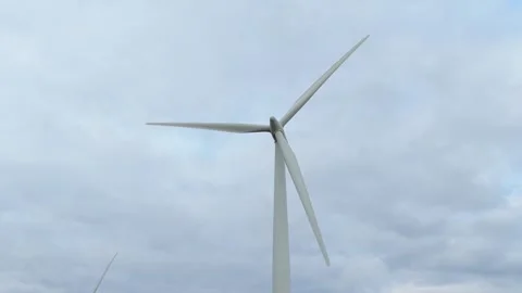 Windmills turning in harmony with nature, generating clean power Stock Footage 320578035