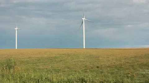 Windmills turning (HD) c Stock Footage