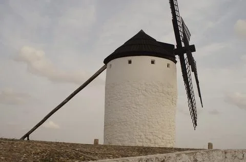 Windmills type "tower" Campo de Criptana (Ciudad Real) Stock Photos