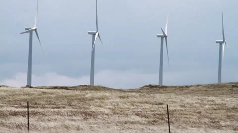 Windmills on windy day Video stock 44972306