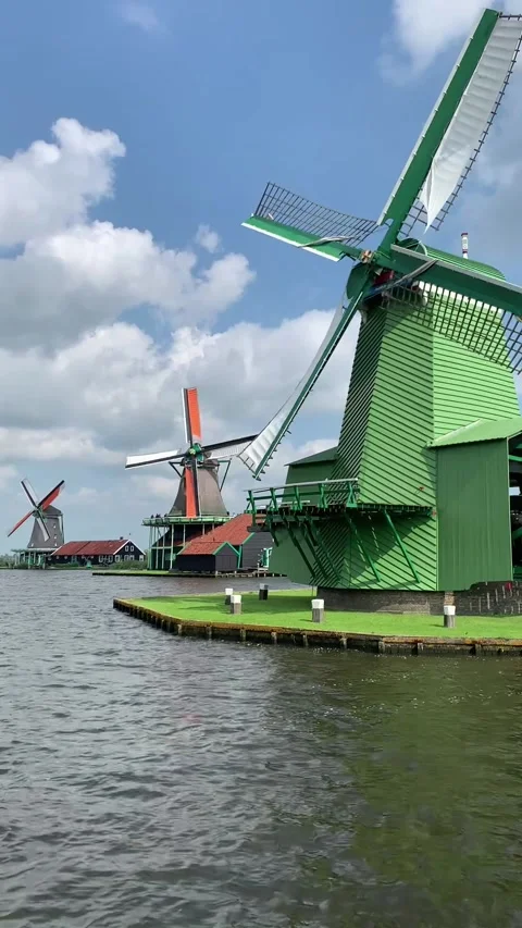 Windmills Zaanse Schans Stock Footage 301296425