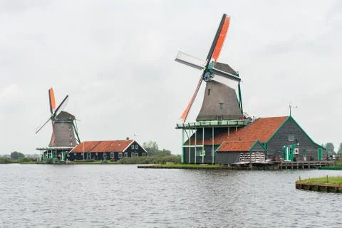 Windmills in Zaanse Schans Foto stock
