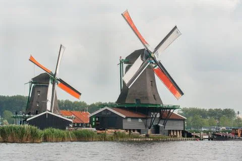 Windmills in Zaanse Schans Foto stock