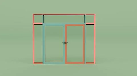 Window 3d render illustration with background Stock Illustration